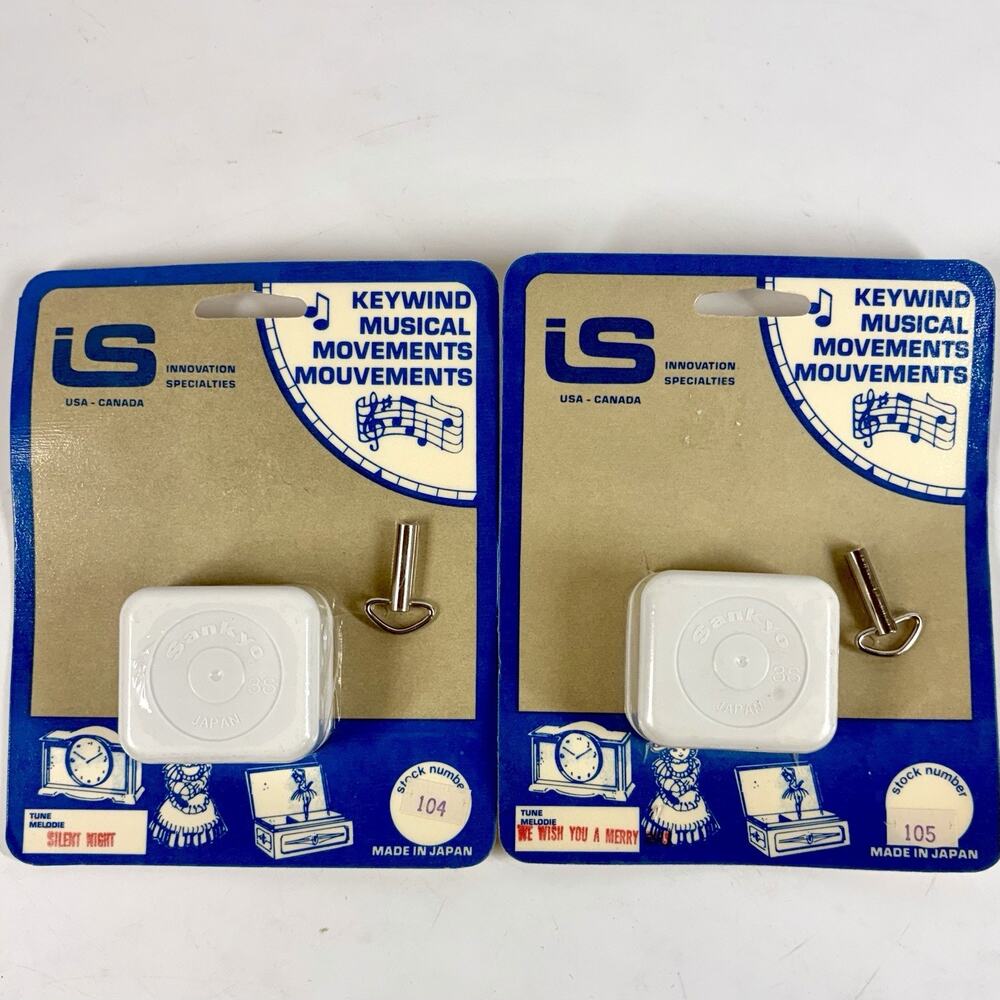 Sankyo Keywind Musical Movement Music Box Lot Silent Night Merry Christmas NEW